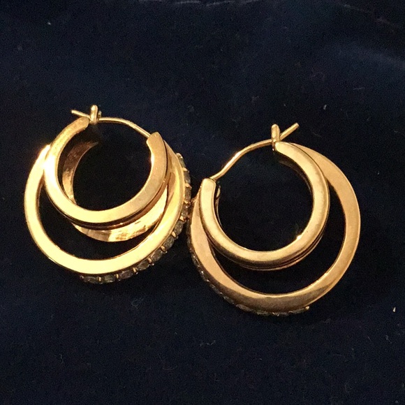 NEW Victoria Wieck 14k Rose Gold /925 Triple Hoop CZ Brilliant Hoop Earrings - Picture 6 of 16